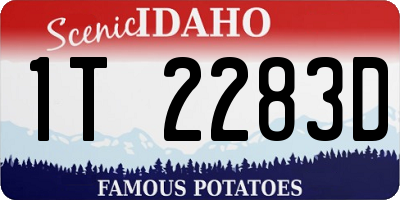ID license plate 1T2283D
