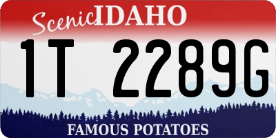 ID license plate 1T2289G