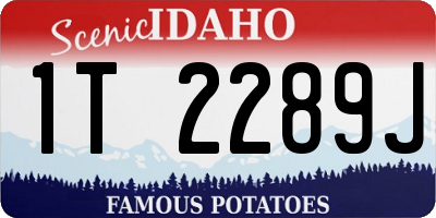 ID license plate 1T2289J