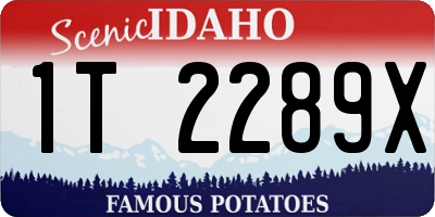 ID license plate 1T2289X