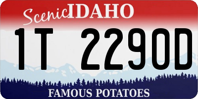 ID license plate 1T2290D