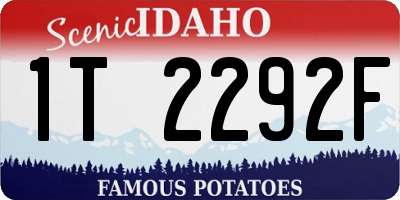 ID license plate 1T2292F