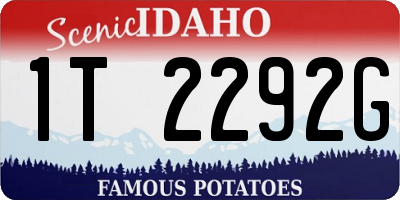 ID license plate 1T2292G