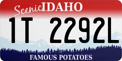 ID license plate 1T2292L