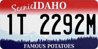 ID license plate 1T2292M