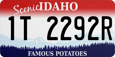 ID license plate 1T2292R