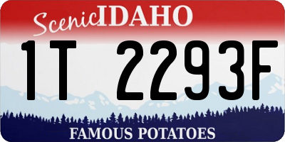 ID license plate 1T2293F