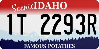 ID license plate 1T2293R