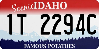 ID license plate 1T2294C