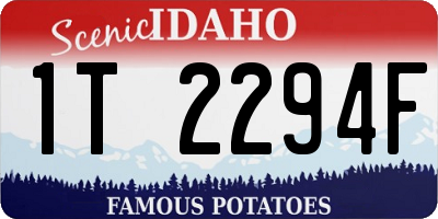 ID license plate 1T2294F