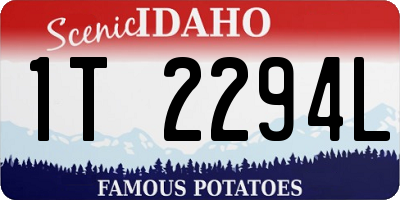 ID license plate 1T2294L