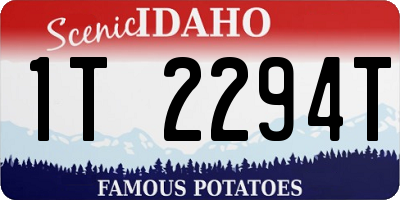 ID license plate 1T2294T