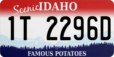 ID license plate 1T2296D