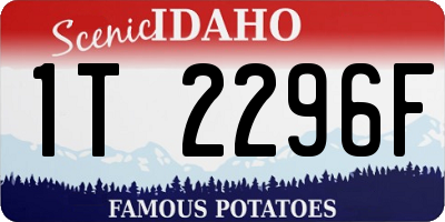 ID license plate 1T2296F