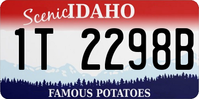 ID license plate 1T2298B