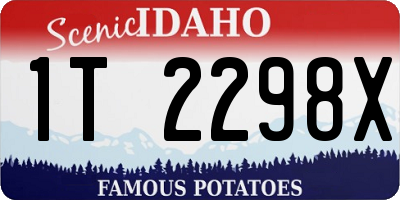 ID license plate 1T2298X