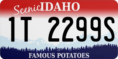 ID license plate 1T2299S