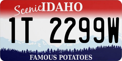 ID license plate 1T2299W