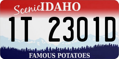 ID license plate 1T2301D