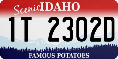 ID license plate 1T2302D