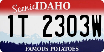 ID license plate 1T2303W