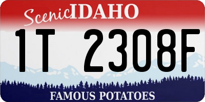 ID license plate 1T2308F