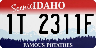 ID license plate 1T2311F