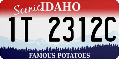 ID license plate 1T2312C