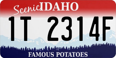 ID license plate 1T2314F