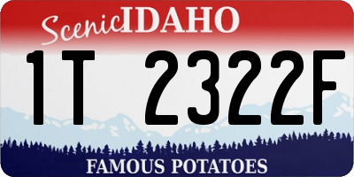 ID license plate 1T2322F