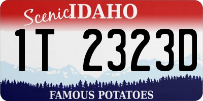 ID license plate 1T2323D
