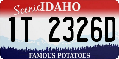 ID license plate 1T2326D