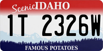 ID license plate 1T2326W