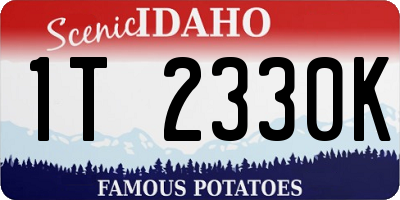 ID license plate 1T2330K