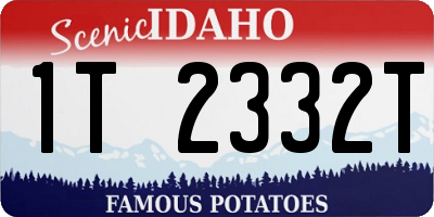 ID license plate 1T2332T
