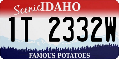 ID license plate 1T2332W