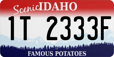 ID license plate 1T2333F