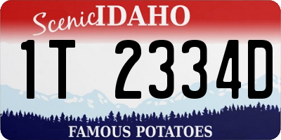 ID license plate 1T2334D