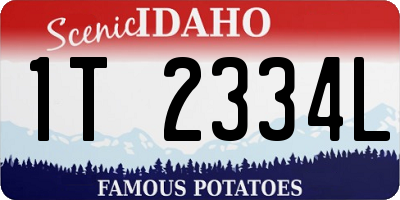 ID license plate 1T2334L