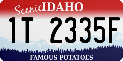 ID license plate 1T2335F