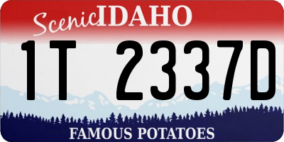 ID license plate 1T2337D