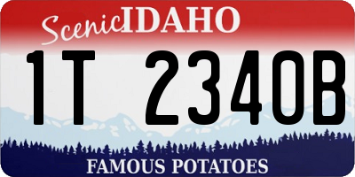 ID license plate 1T2340B