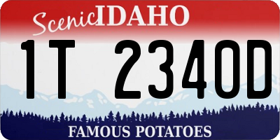 ID license plate 1T2340D