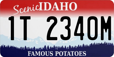 ID license plate 1T2340M