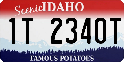 ID license plate 1T2340T