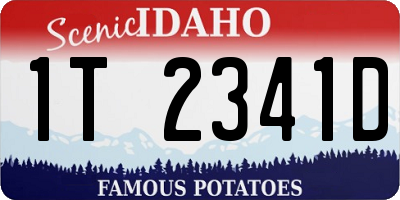 ID license plate 1T2341D