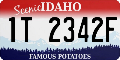 ID license plate 1T2342F