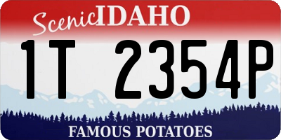 ID license plate 1T2354P