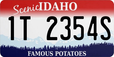ID license plate 1T2354S