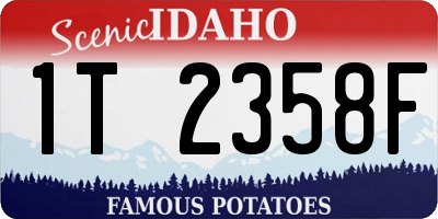 ID license plate 1T2358F